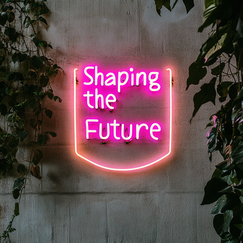 "Shaping the Future" - Pink Neon Sign, 24 Inches