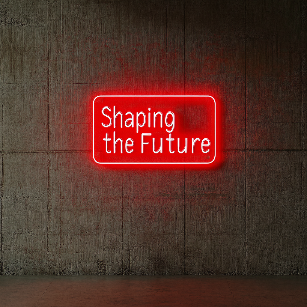 "Shaping the Future" - Red Neon Sign, 24 Inches