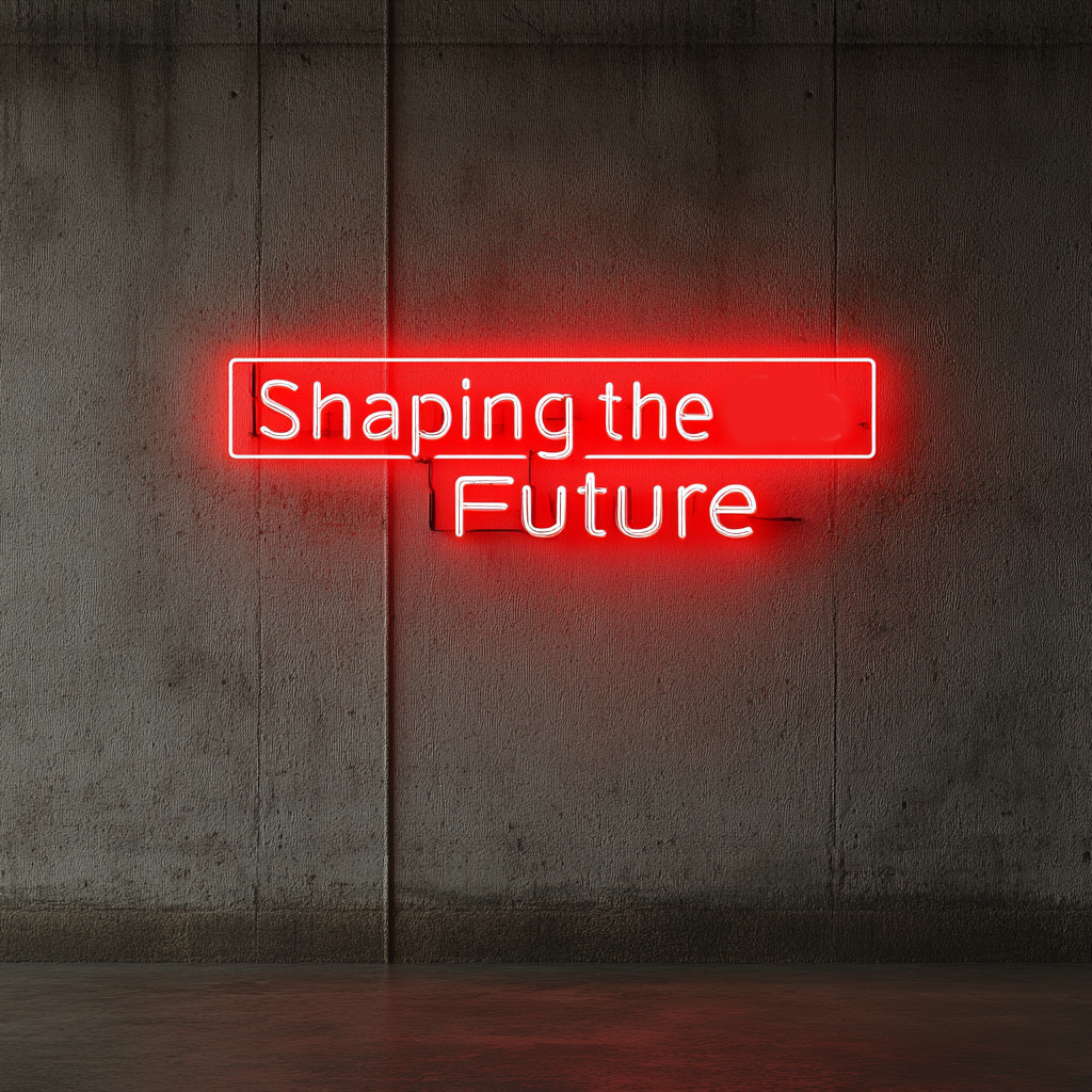 "Shaping the Future" - Red Neon Sign, 24 Inches