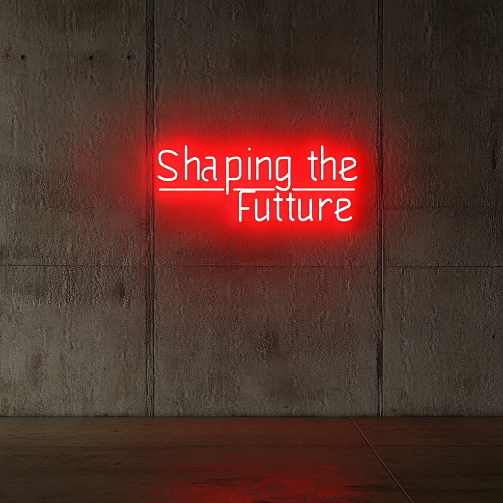 "Shaping the Future" - Red Neon Sign, 24 Inches