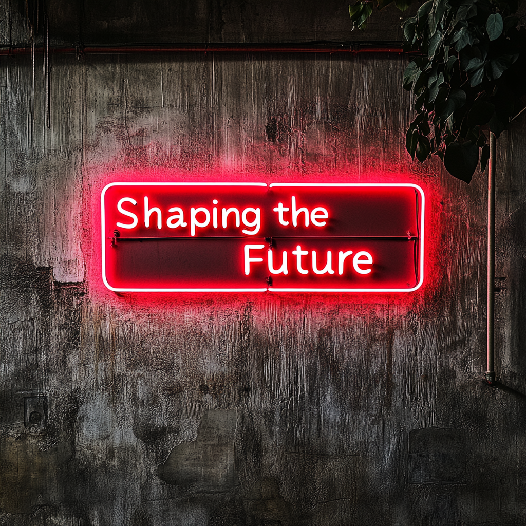 "Shaping the Future" - Red Neon Sign, 24 Inches