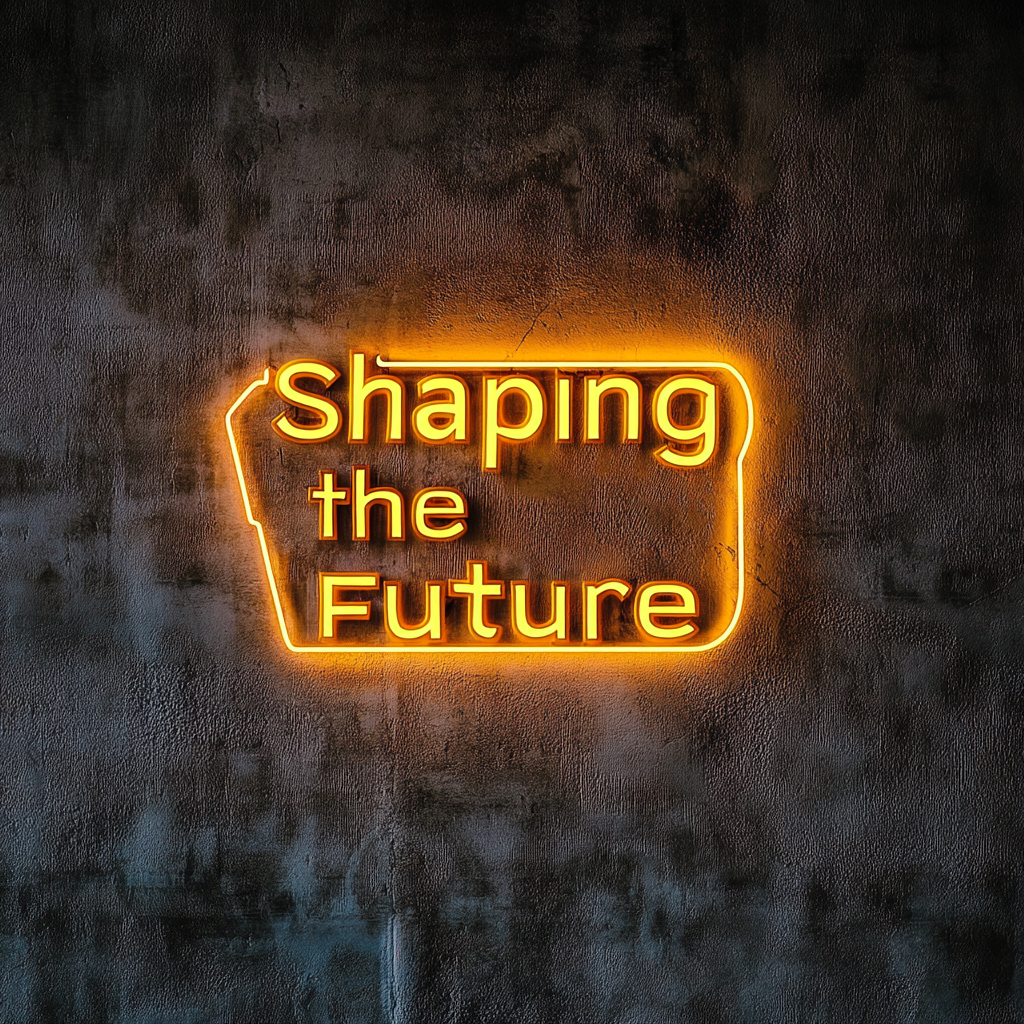 "Shaping the Future" - Yellow Neon Sign, 24 Inches