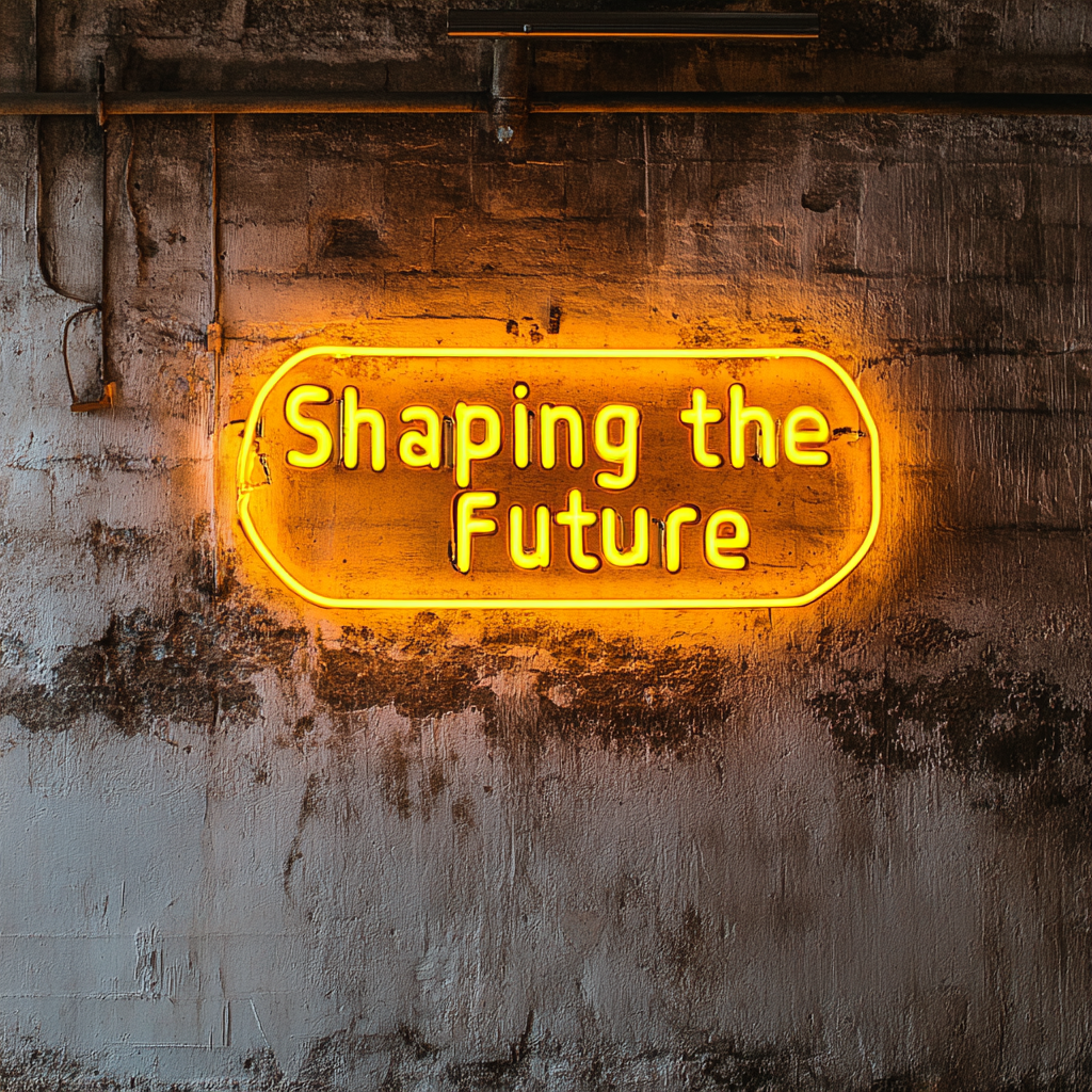 "Shaping the Future" - Yellow Neon Sign, 24 Inches