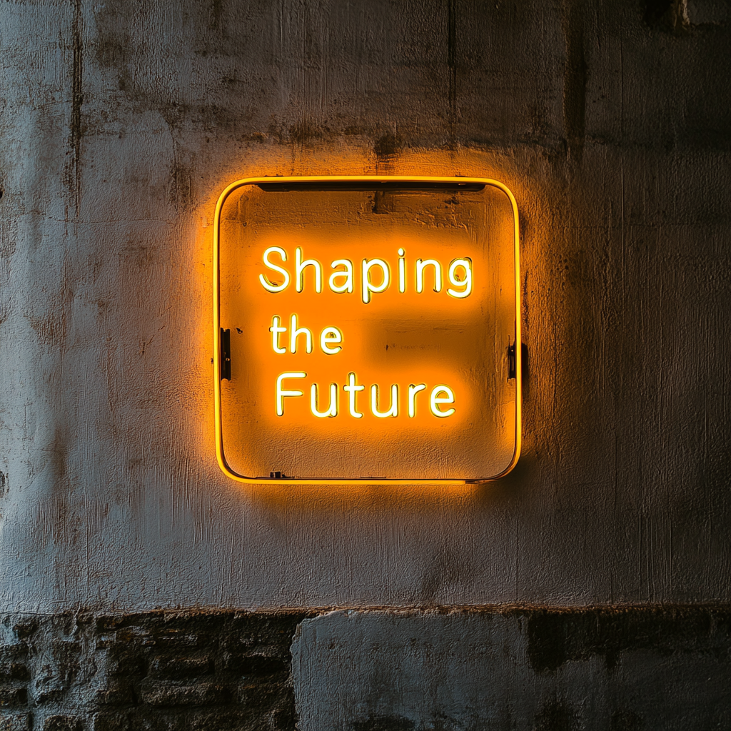 "Shaping the Future" - Yellow Neon Sign, 24 Inches