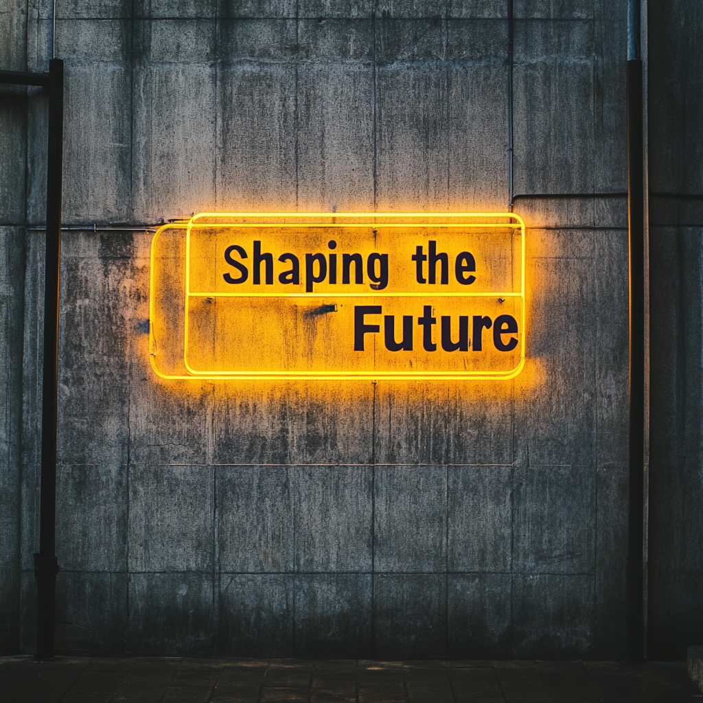 "Shaping the Future" - Yellow Neon Sign, 24 Inches