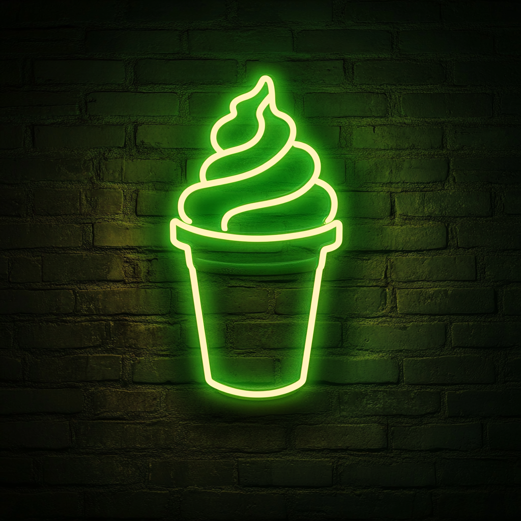 Shaved Ice Cup - Green Neon Sign, 24 Inches