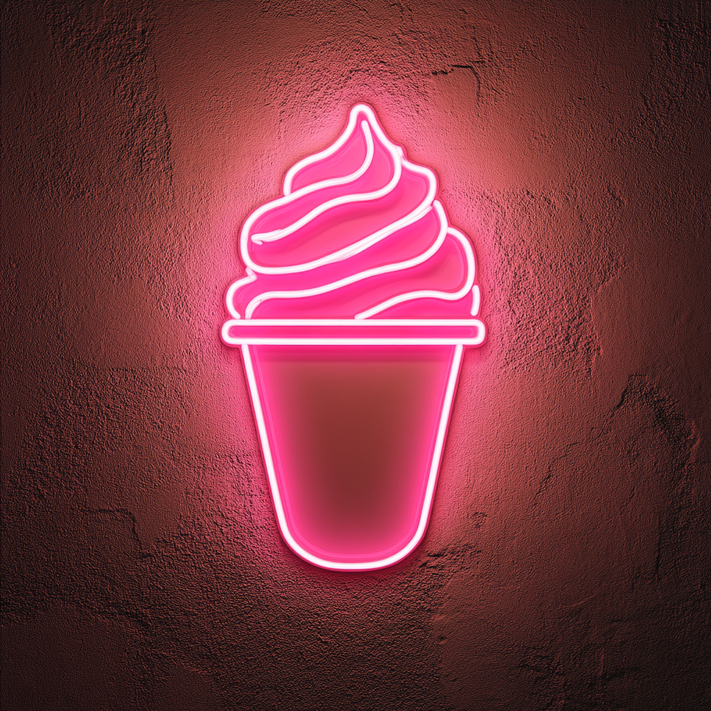 Shaved Ice Cup - Pink Neon Sign, 24 Inches