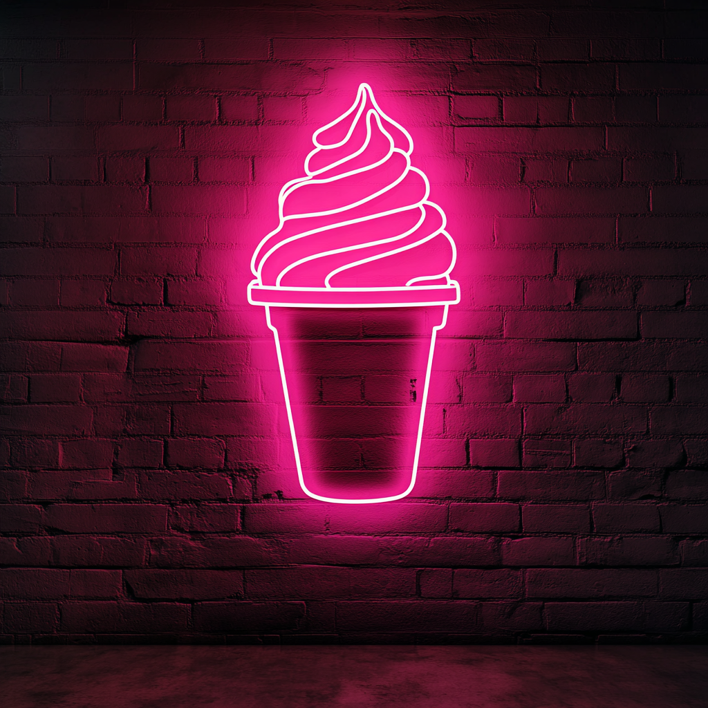 Shaved Ice Cup - Pink Neon Sign, 18 Inches