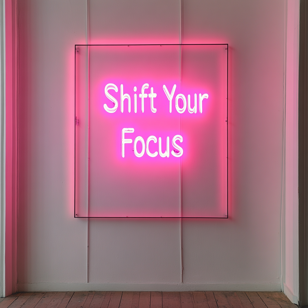 "Shift Your Focus" - Pink Neon Sign, 24 Inches