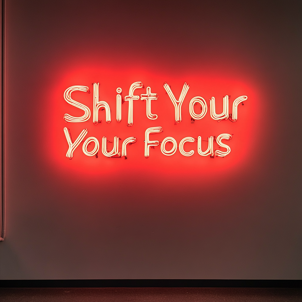 "Shift Your Focus" - Red Neon Sign, 24 Inches