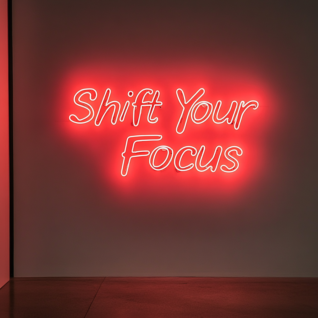 "Shift Your Focus" - Red Neon Sign, 24 Inches