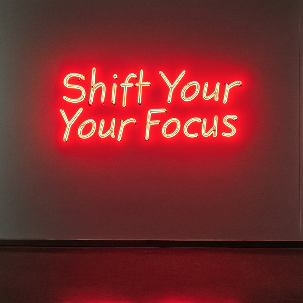 "Shift Your Focus" - Red Neon Sign, 24 Inches