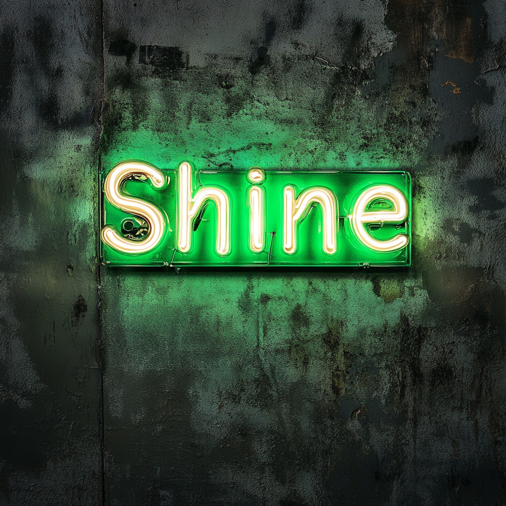Shine - Green Neon Sign, 18 Inches