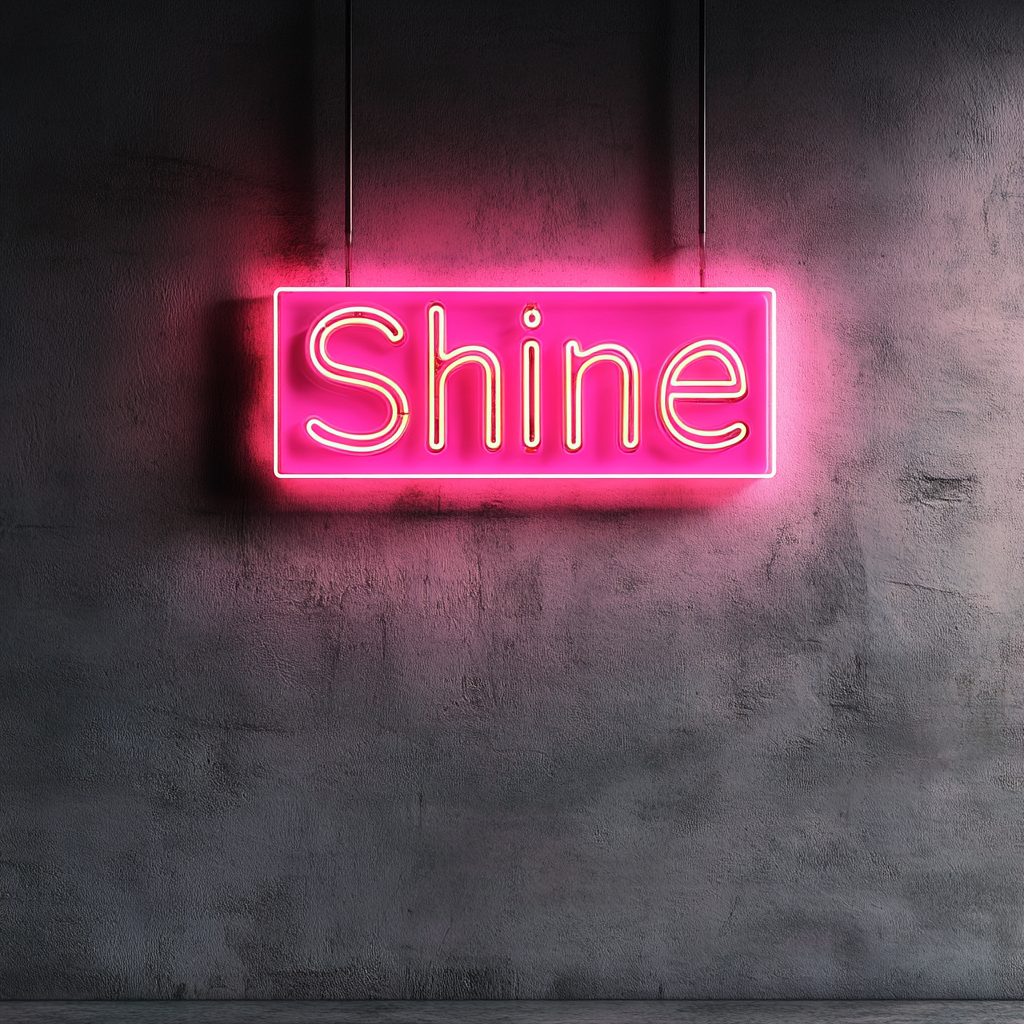 Shine - Pink Neon Sign, 18 Inches