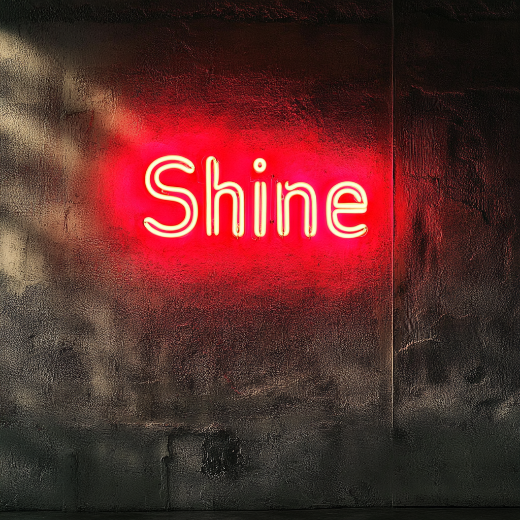 Shine - Red Neon Sign, 18 Inches