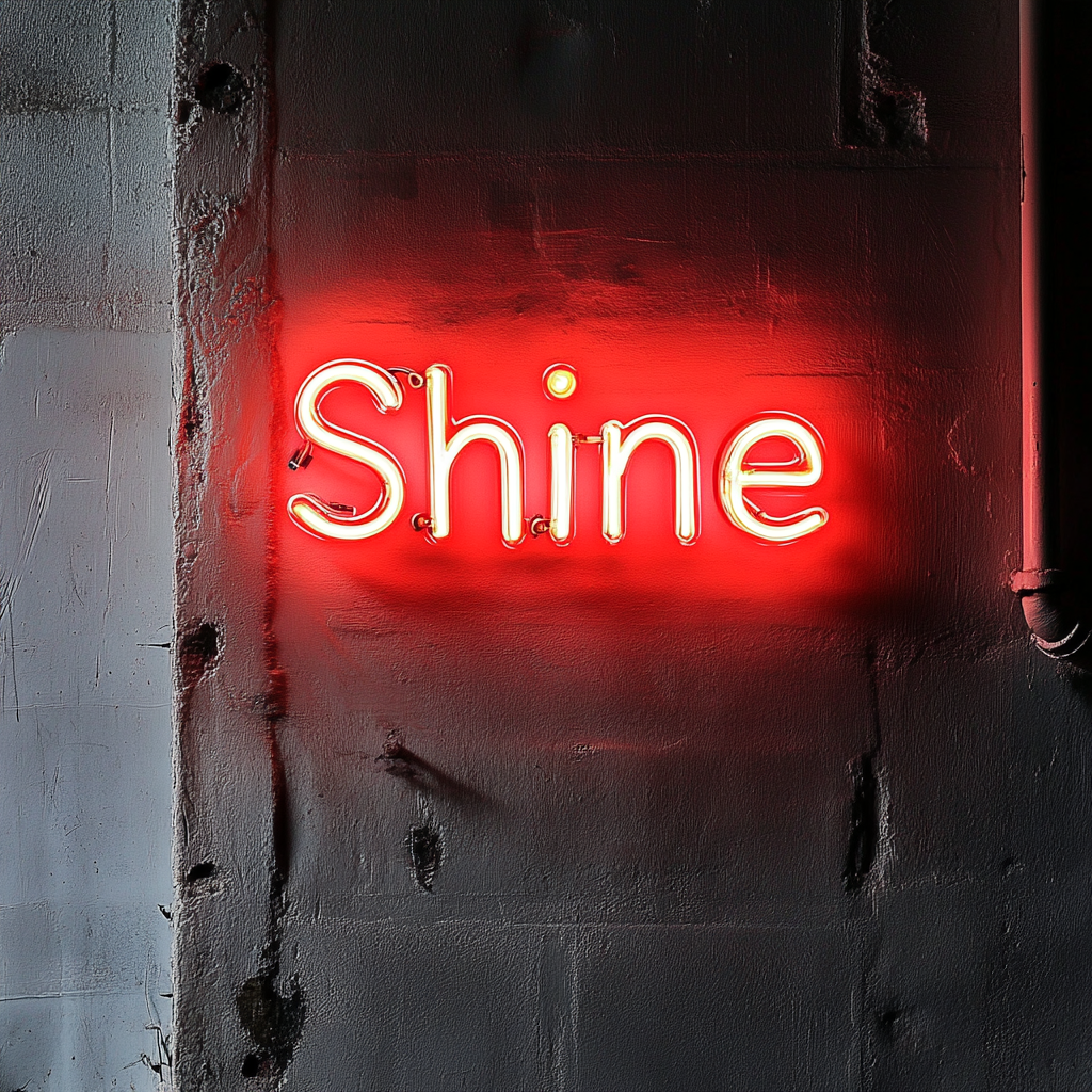 Shine - Red Neon Sign, 18 Inches