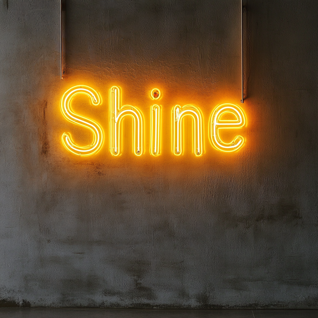 Shine - Yellow Neon Sign, 18 Inches