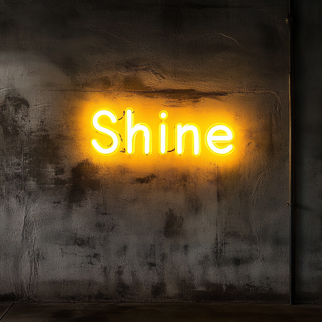 Shine - Yellow Neon Sign, 18 Inches