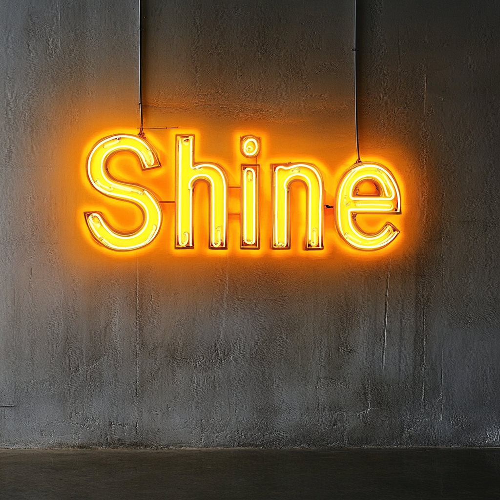 Shine - Yellow Neon Sign, 18 Inches