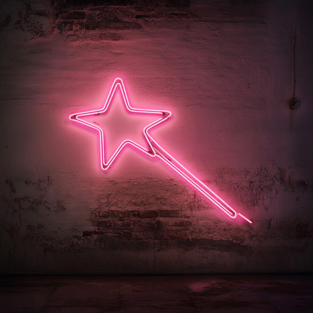 Shooting Star - Pink Neon Sign, 18 Inches