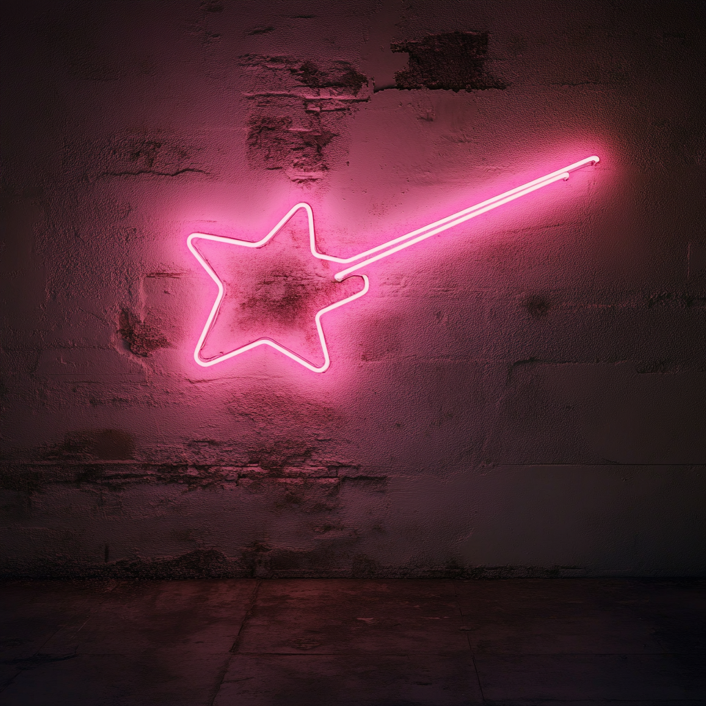 Shooting Star - Pink Neon Sign, 18 Inches