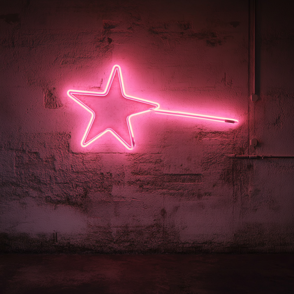 Shooting Star - Pink Neon Sign, 24 Inches