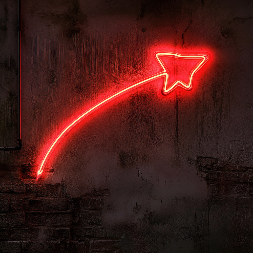 Shooting Star - Red Neon Sign, 24 Inches