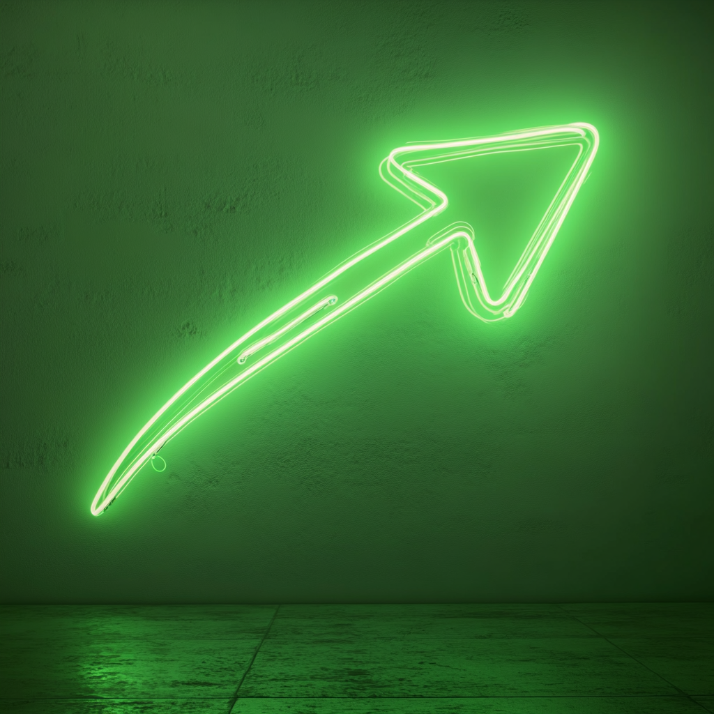 Shooting Star with Tail - Green Neon Sign, 18 Inches