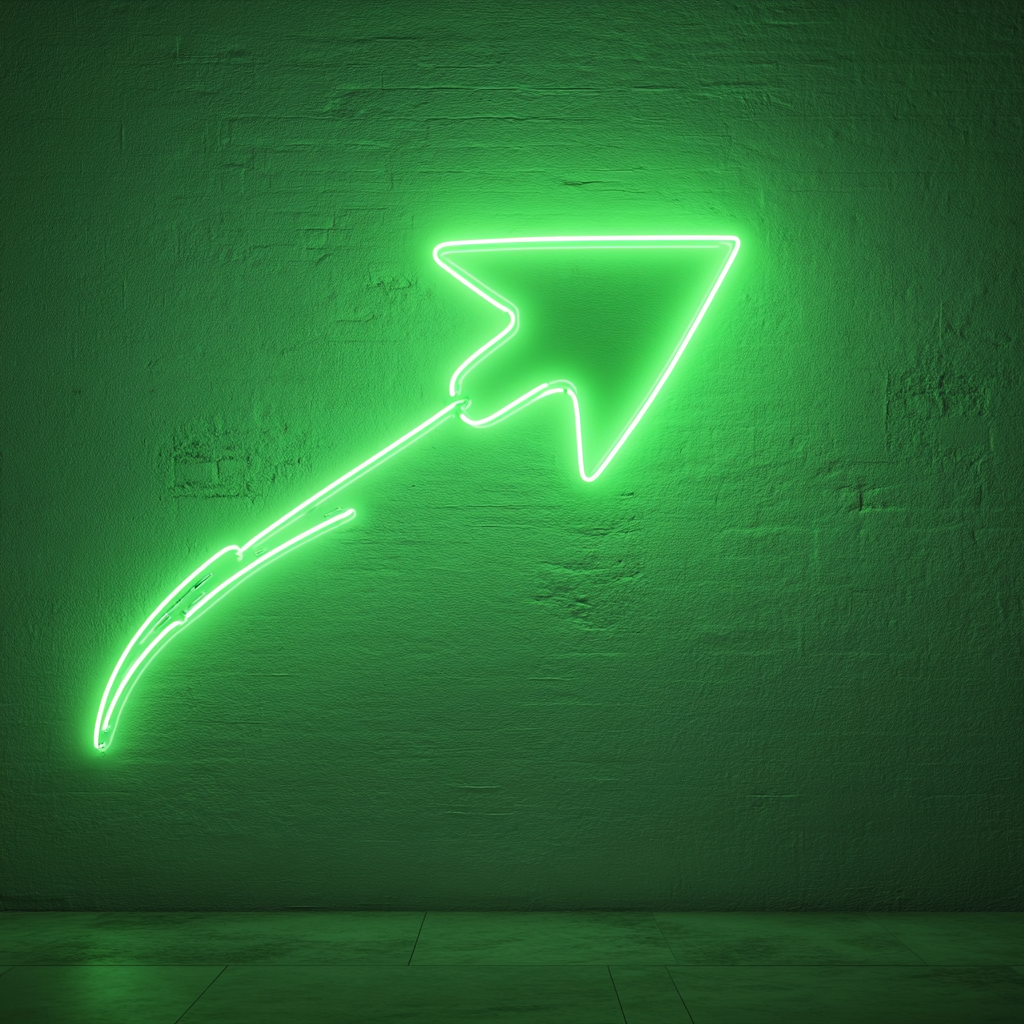 Shooting Star with Tail - Green Neon Sign, 24 Inches