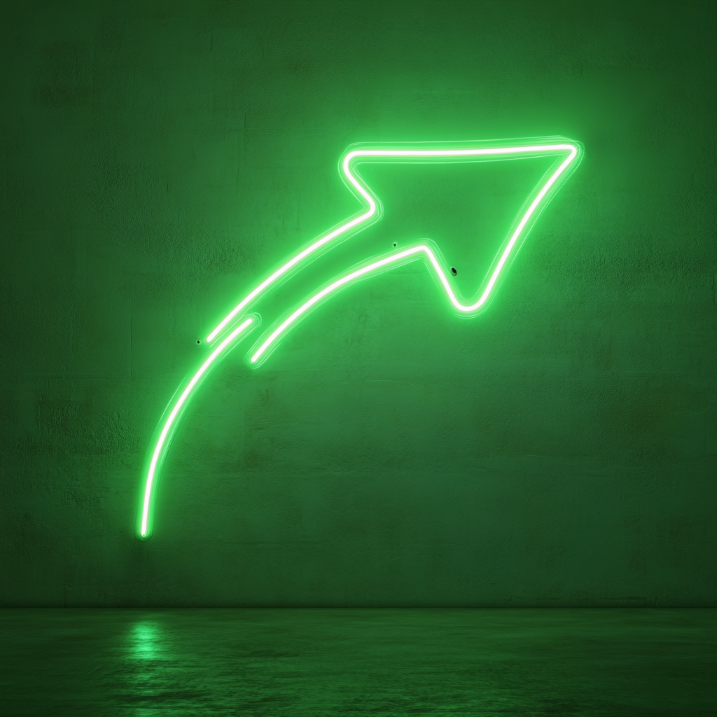 Shooting Star with Tail - Green Neon Sign, 24 Inches
