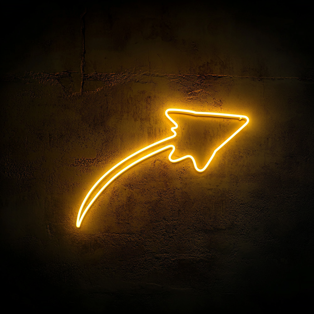 Shooting Star with Tail - Yellow Neon Sign, 18 Inches