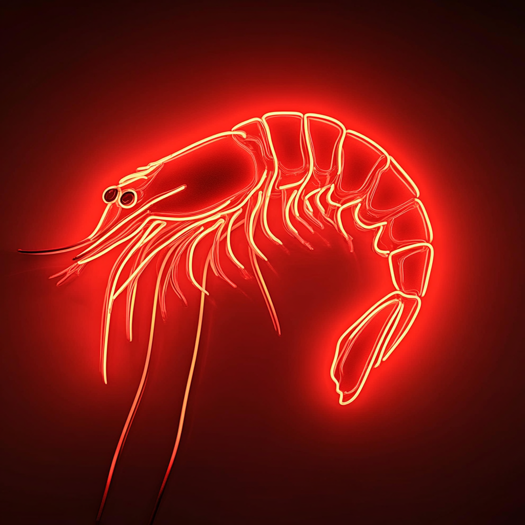 Shrimp - Red Neon Sign, 18 Inches