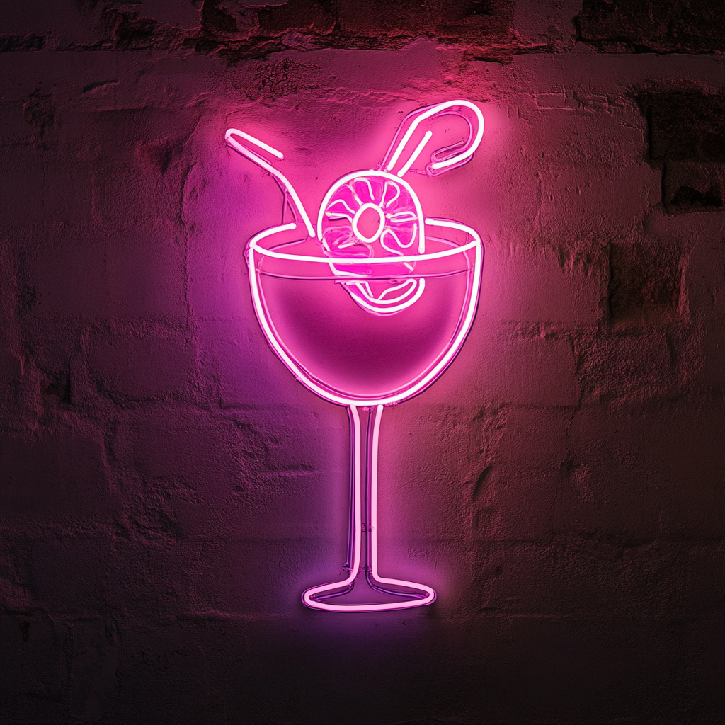 Shrimp Cocktail with Sauce - Pink Neon Sign, 24 Inches