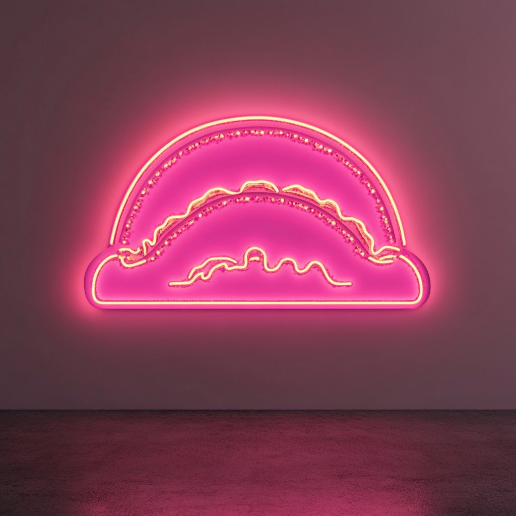 Sizzling Tacos - Pink Neon Sign, 24 Inches