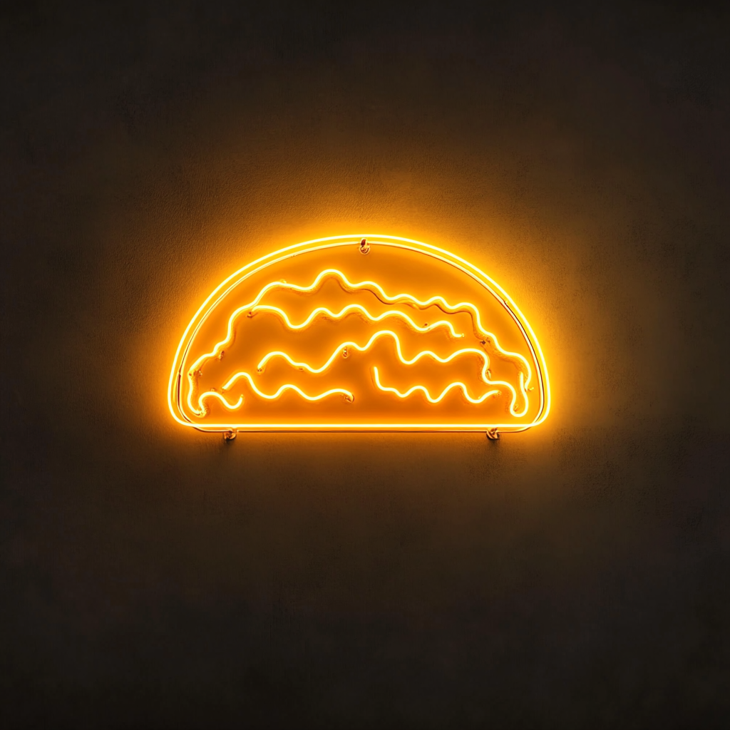 Sizzling Tacos - Yellow Neon Sign, 24 Inches