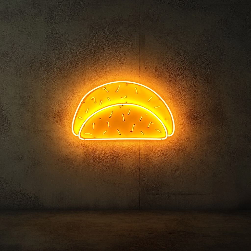 Sizzling Tacos - Yellow Neon Sign, 18 Inches