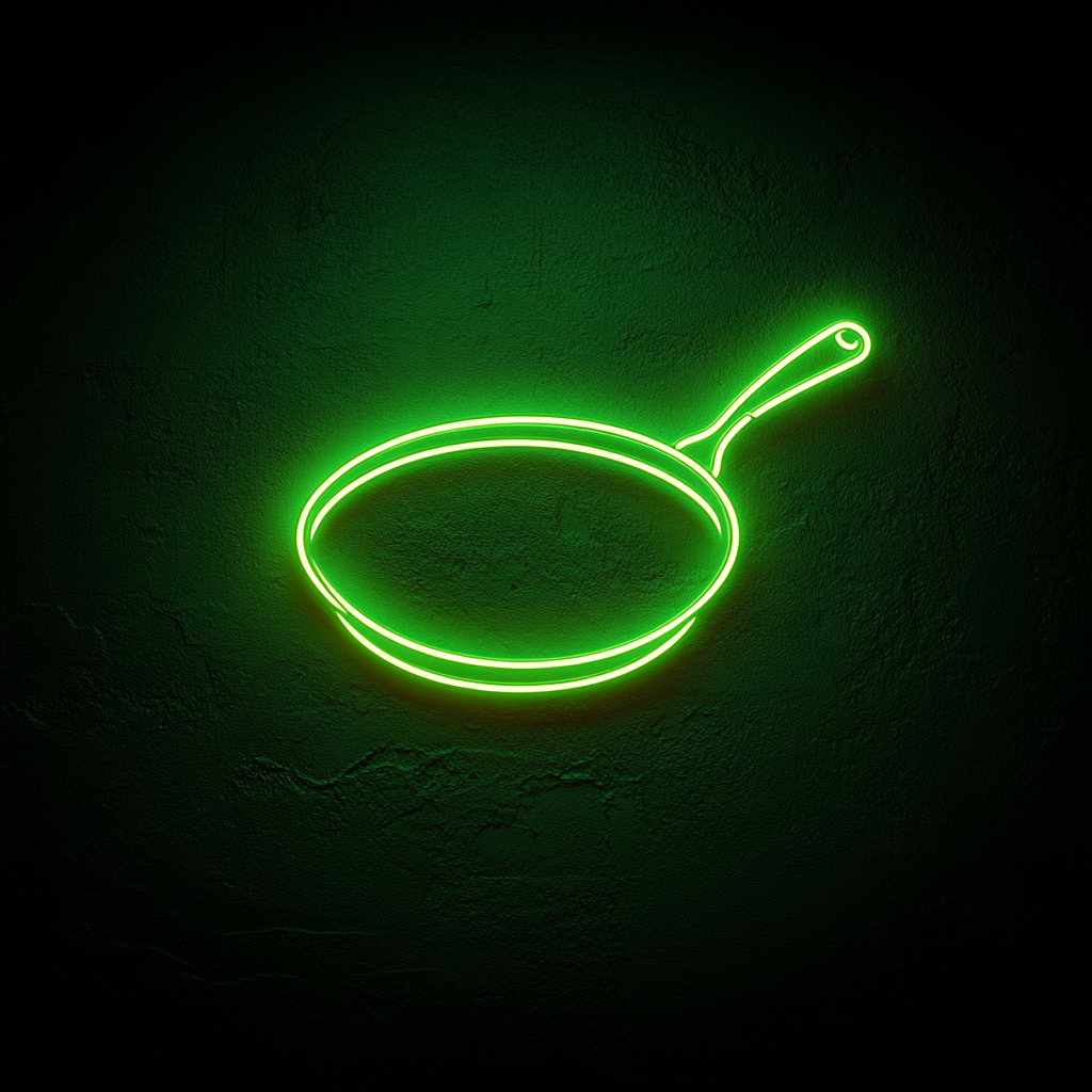 Skillet - Green Neon Sign, 18 Inches