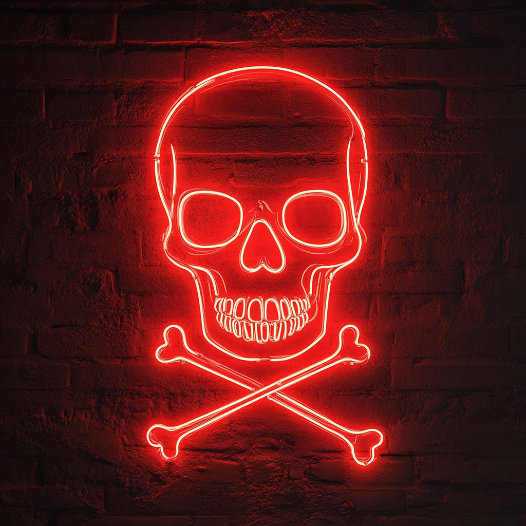 Skull - Red Neon Sign, 24 Inches