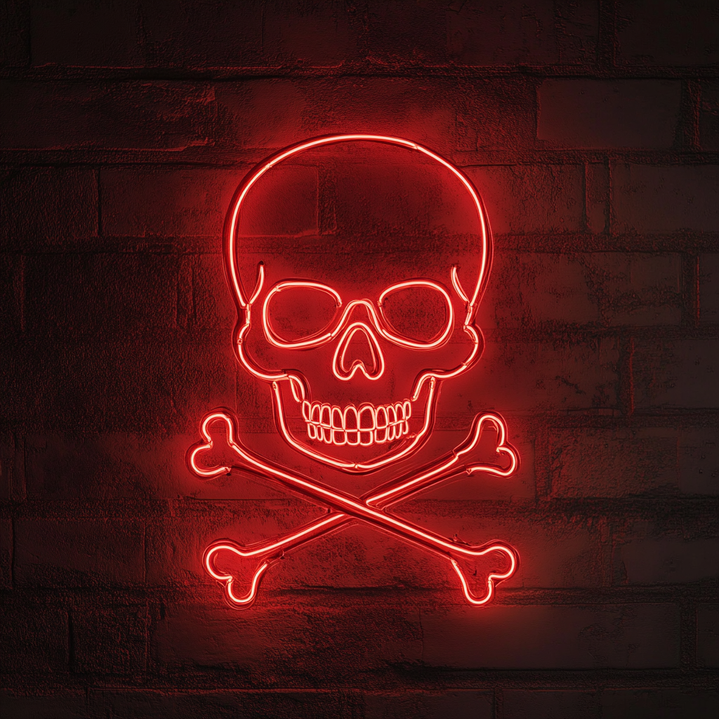 Skull - Red Neon Sign, 24 Inches