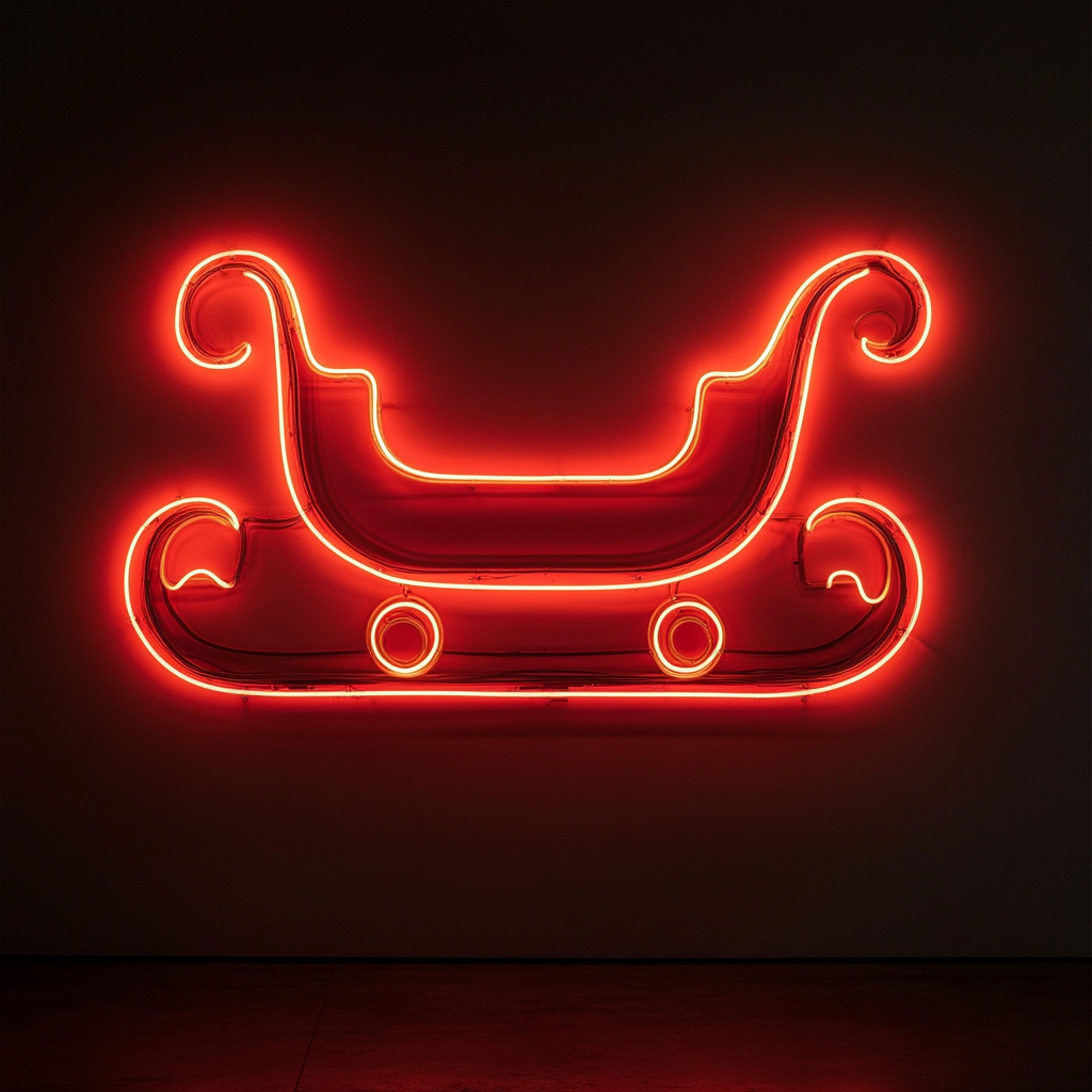 Sleigh - Red Neon Sign, 18 Inches