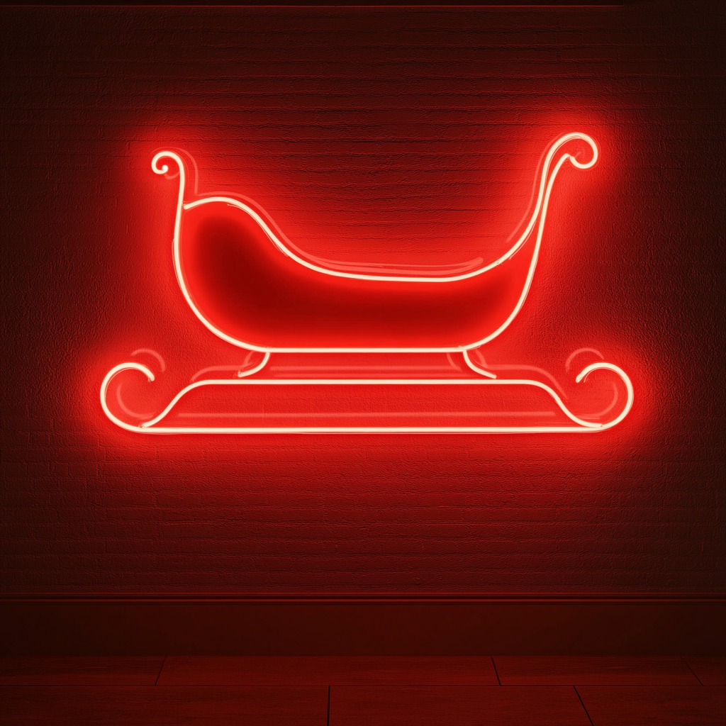 Sleigh - Red Neon Sign, 18 Inches