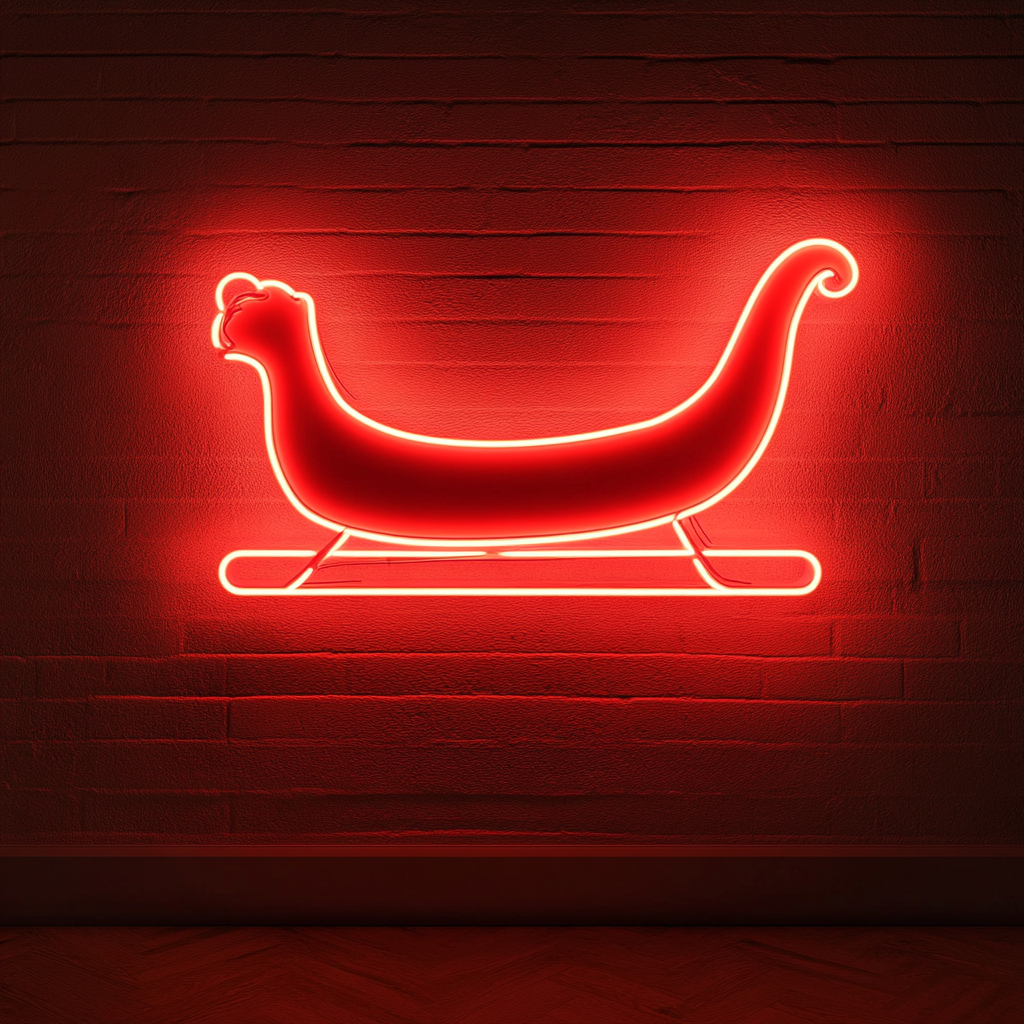 Sleigh - Red Neon Sign, 18 Inches