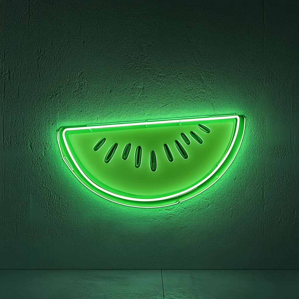 Sliced Melon - Green Neon Sign, 18 Inches