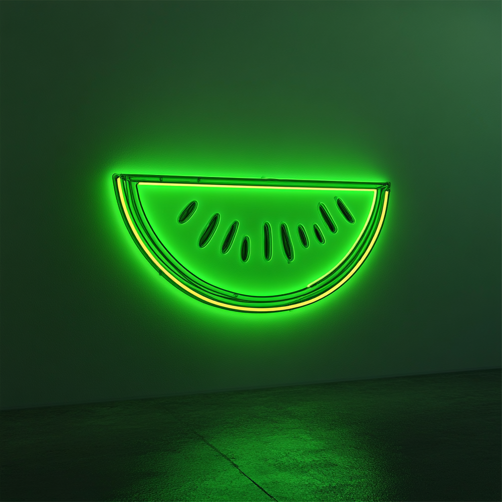 Sliced Melon - Green Neon Sign, 24 Inches