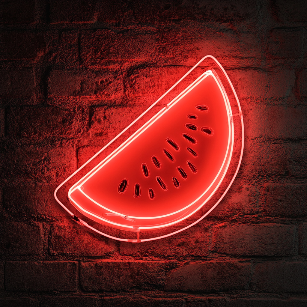 Sliced Melon - Red Neon Sign, 24 Inches