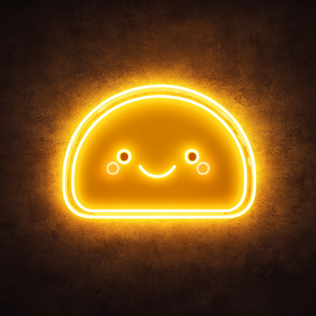 Smiling Taco - Yellow Neon Sign, 24 Inches