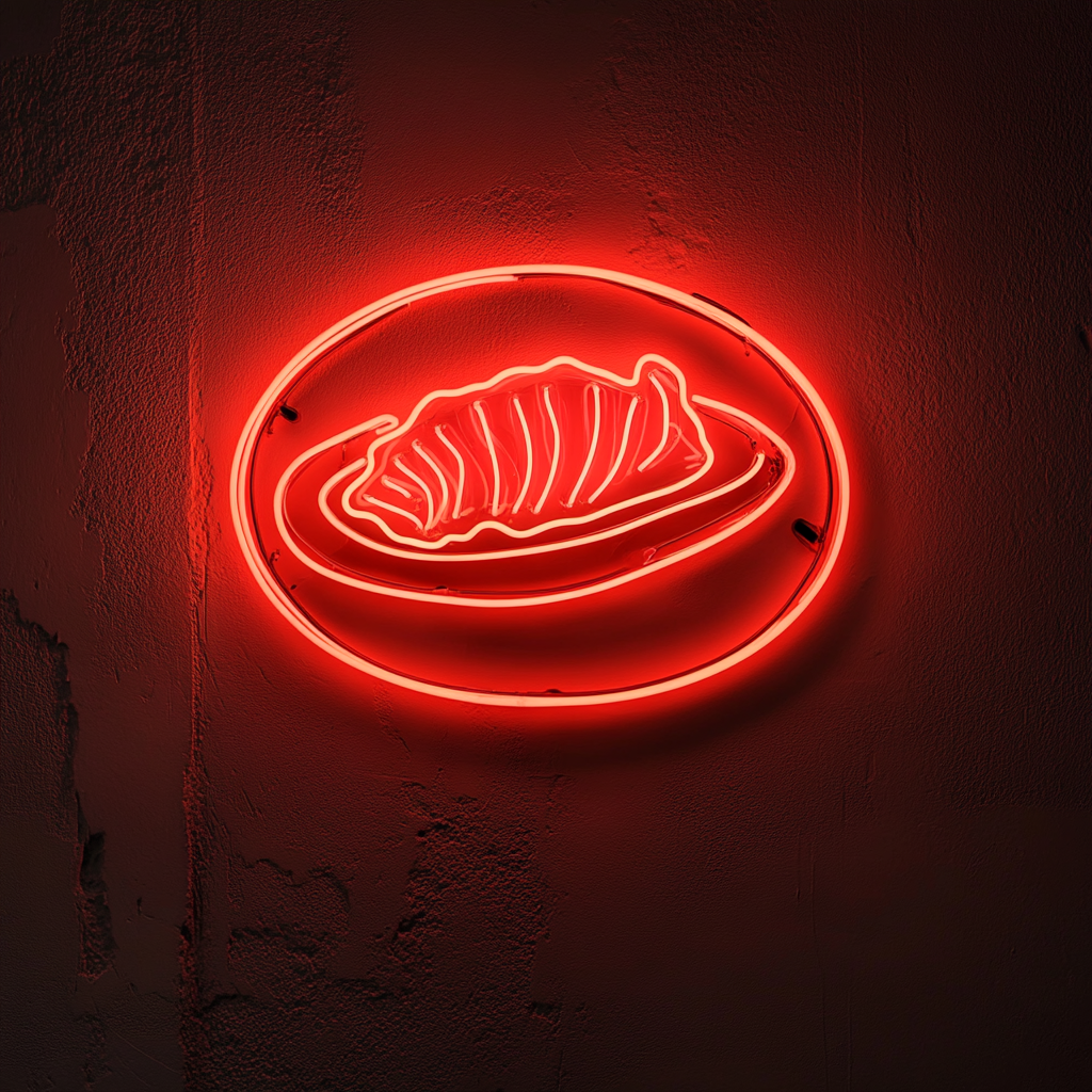 Smoked Salmon Platter - Red Neon Sign, 18 Inches