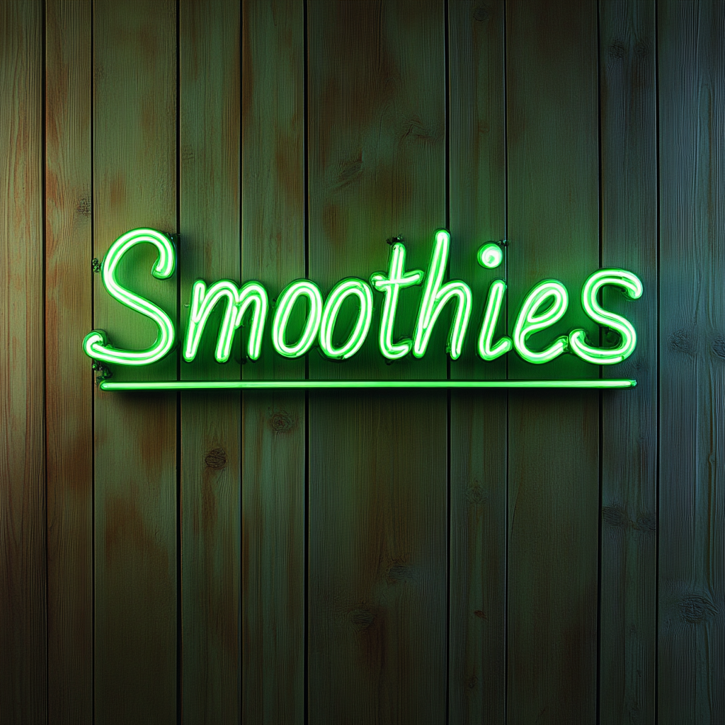"Smoothies" - Green Neon Sign, 24 Inches