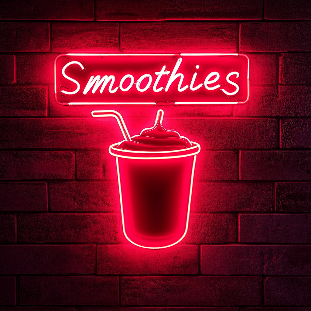 "Smoothies" - Red Neon Sign, 24 Inches