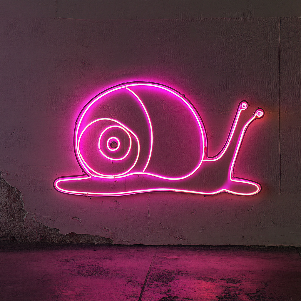 Snail - Pink Neon Sign, 24 Inches